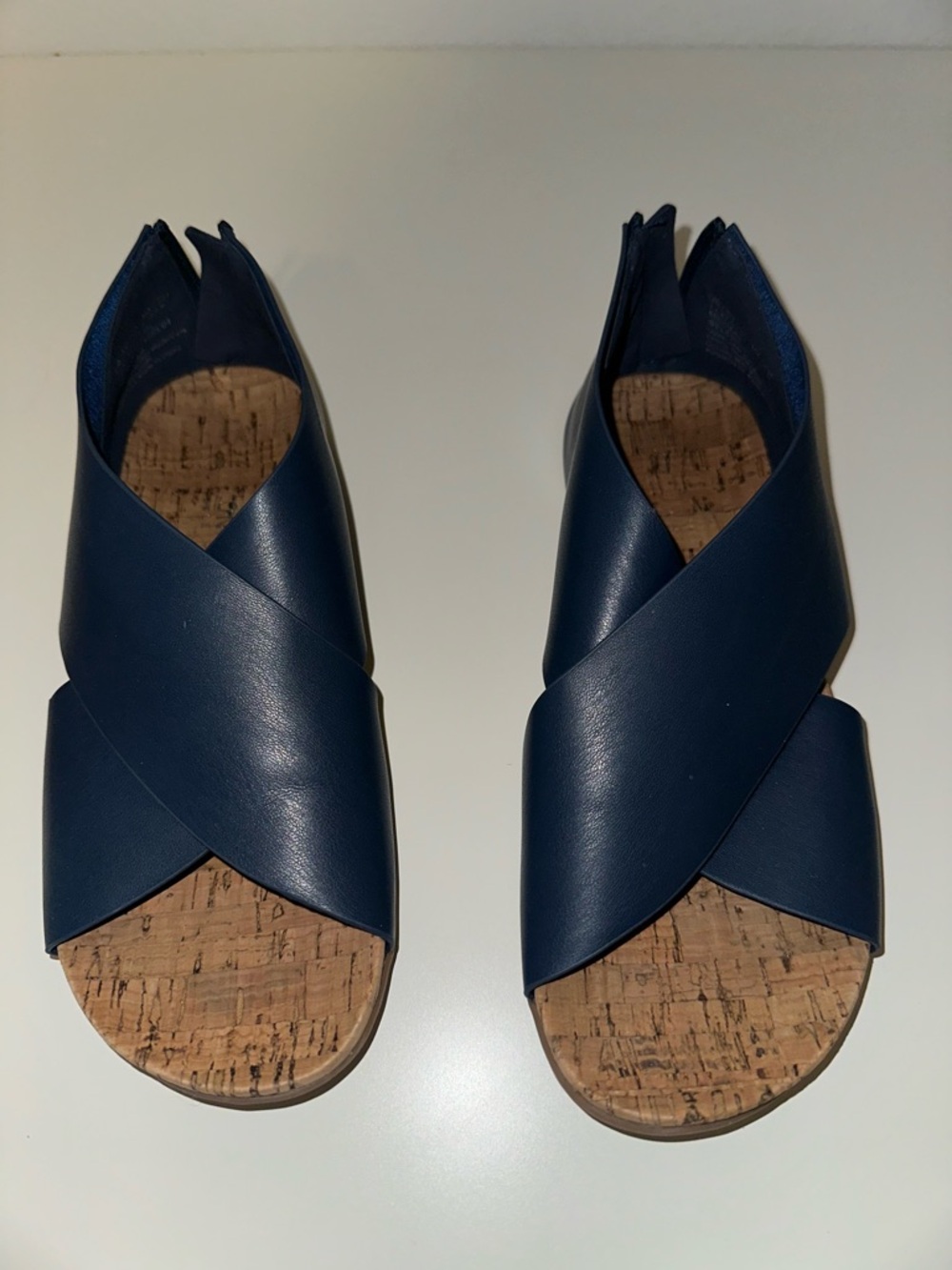 Kenneth Cole Reaction Navy Blue Cork Footbed Sandals